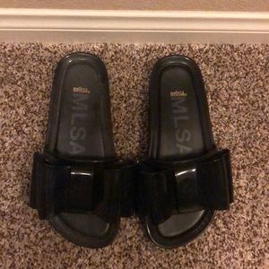 Black Large Bow Beach Slide